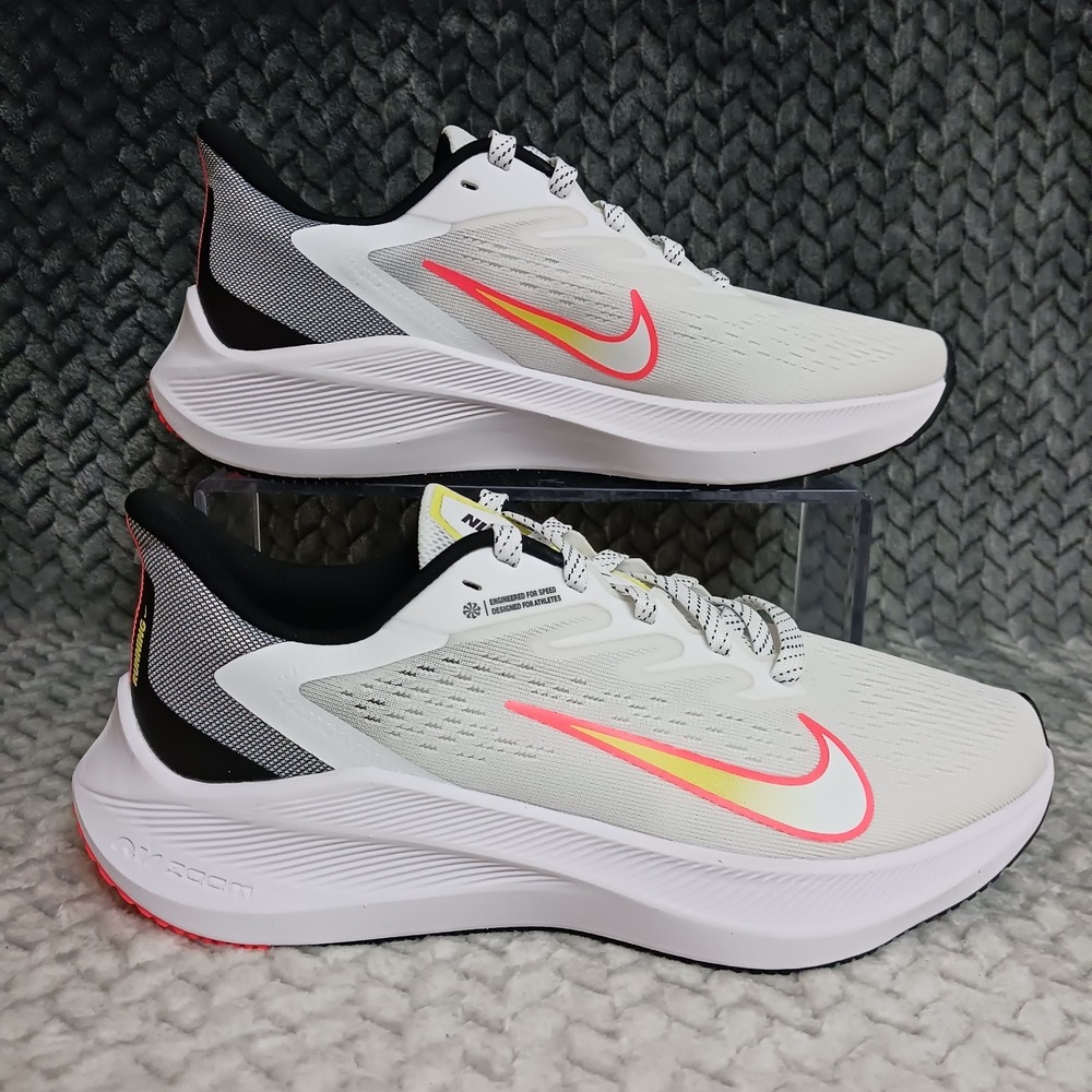Nike Air Zoom Winflo 7 White Bright Mango Women's Athletic Running Shoes Sz 7